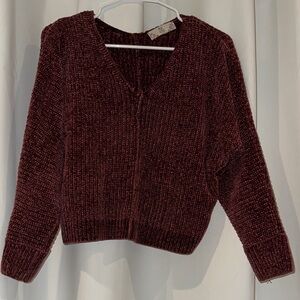 Pink Rose V-Neck Sweater